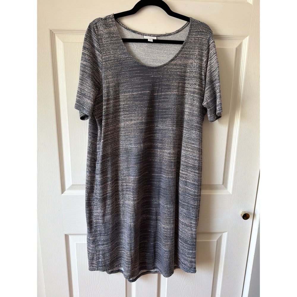 Pure Jill T-Shirt Dress Women LP Space Dye Jersey Pocket Lagenlook Coastal